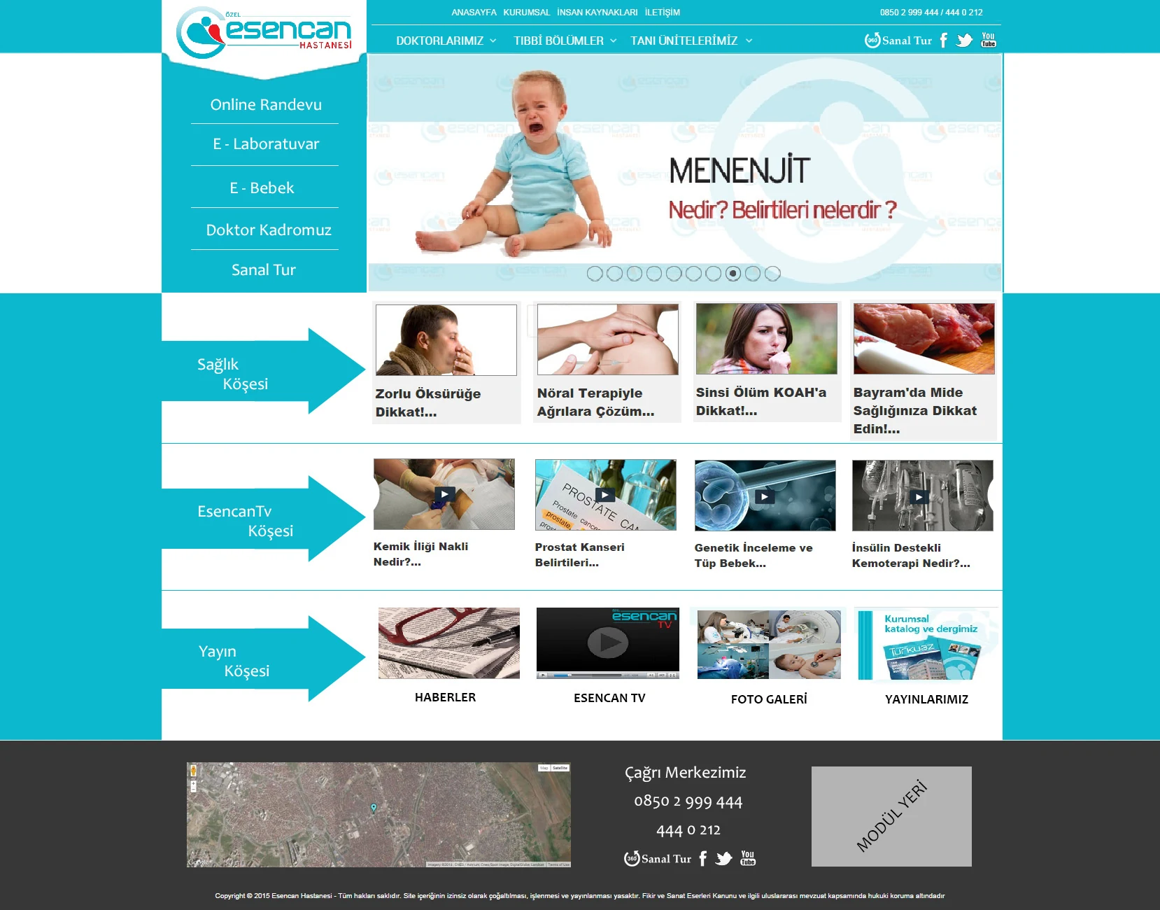 Esencan Hospital — website design archive, 2015