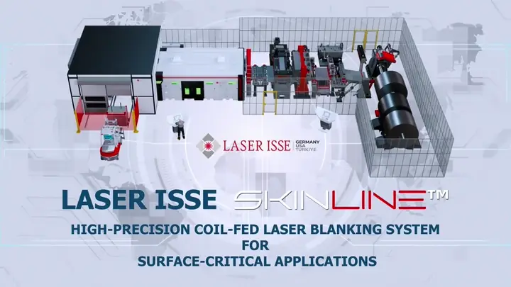 Laser ISSE — animated 3D production-line preview