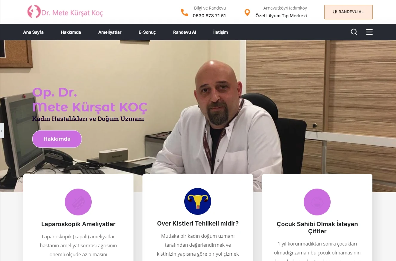 Mete Koç — medical practice website